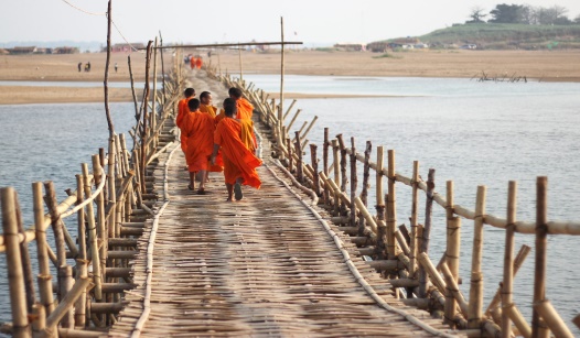 Bamboo bridge in Cambodia